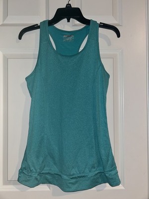 Layer 8 athletic tank drawstring waist racerback teal ladies medium