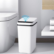Bathroom Trash Cans with Lid Touchless Automatic Motion Sensor 4 Gallon Small...