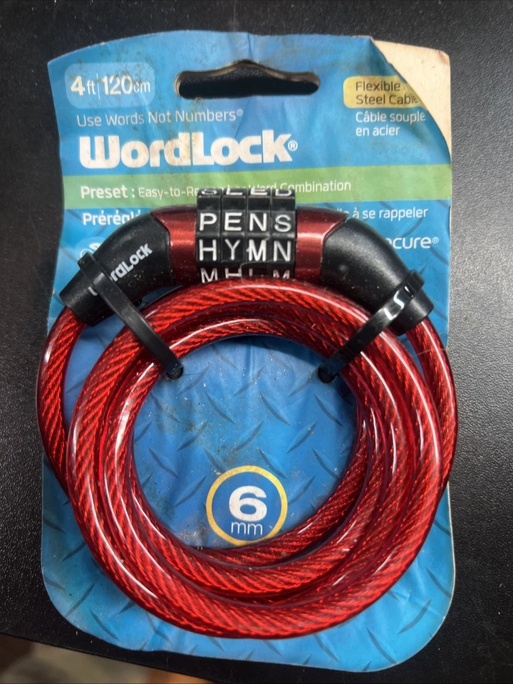 Nova WORDLOCK Fácil de Lembrar Combinação Letras Seguro Word Lock Bicicleta - Imagem 2 de 4