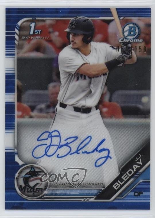 2019 Bowman Draft Chrome Pick Blue Refractor 60/150 JJ Bleday #CDA-JJB Auto f0r