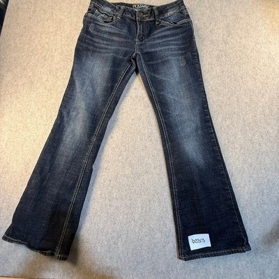 Refuge Runway Everyday Bootcut Jeans Dark Wash Distressed BD1381CR30 Size 6S