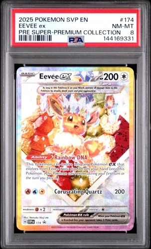 2025 POKEMON SVP EN-SV BLACK STAR PROMO #174 EEVEE EX PSA 8