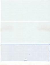 12 Blank Check Stock Paper - Check on Bottom - Blue Business Security Paper Pack