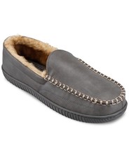 Haggar Men's Smooth Venetian Indoor/Outdoor Slipper - Grey-L 9.5-10.5