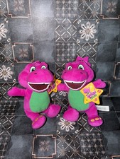2x Fisher-Price Barney  s World Plush - Barney Purple Dinosaur Stuffed Animal 9  