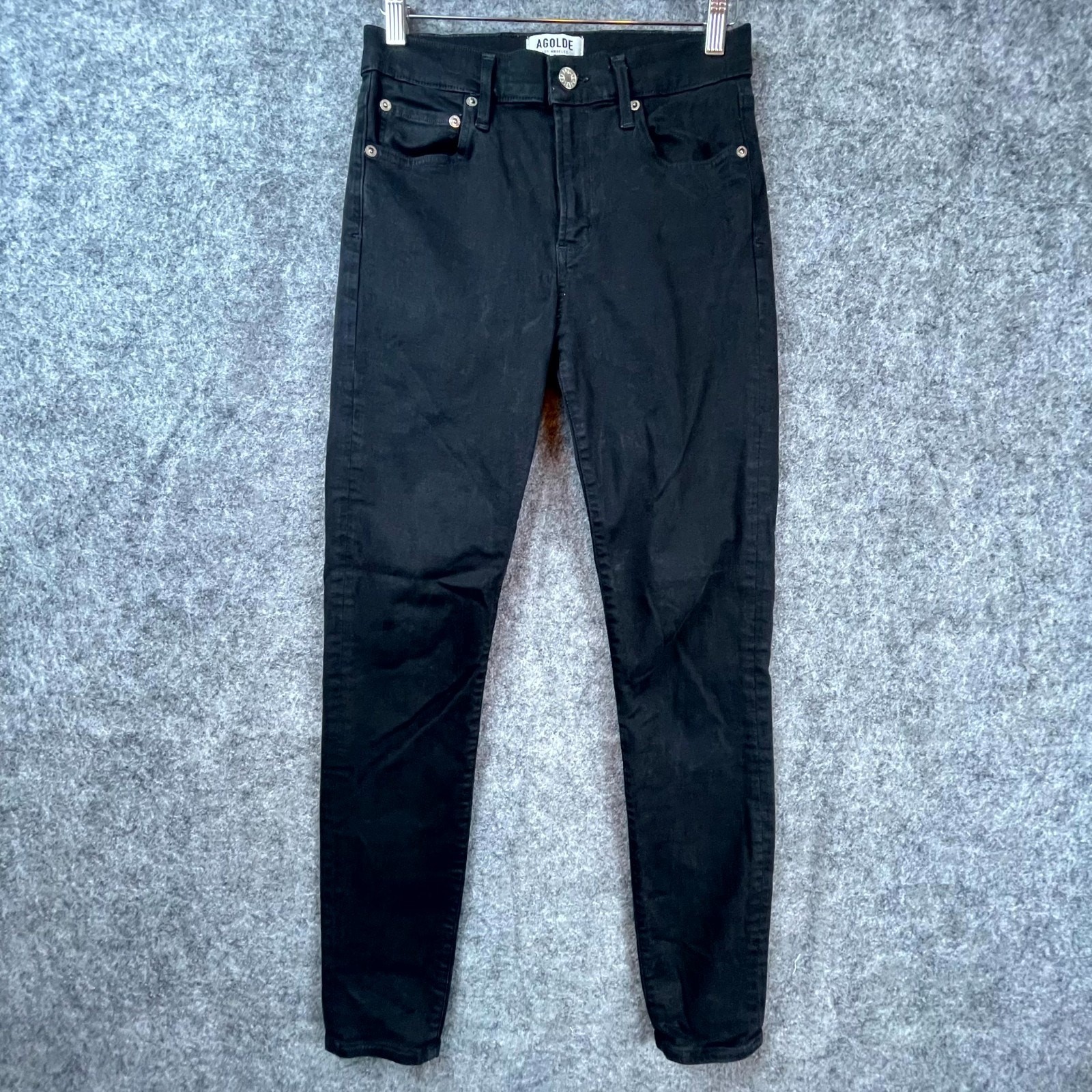 Agolde Jeans Women 27 Black Denim Skinny Cotton Stretch Mid-Rise 5-Pocket