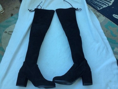 stuart weitzman Black Suede  Lowlard  Over-the-knee Boots Size 8B, Worn Once.