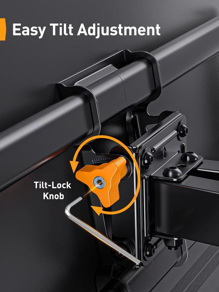 Soporte de pared para TV de movimiento completo listado por UL para televisores de 42-85 pulgadas de hasta 132 libras, montaje de TV... Foto 4 de 4