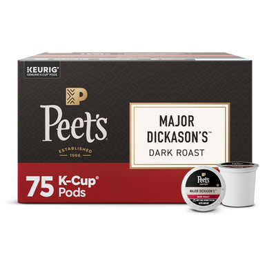 Peet's Major Dickason's Dark Roast K-Cup Coffee Pods 75ct FREE SHIP