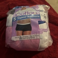 HANES Women  s TAG-LESS BOYSHORTS Breathable Cotton 8/XL  5 pack 