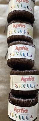 Lot of 5, Katia ''Sevilla'' Yarn, 100%Polyamide, Brown, Color #69, 50gm/153 yds