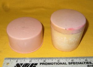 LOT 2 VINTAGE BEAUTY COUNSELOR POWDER BOX & VELVETOUCH JAR