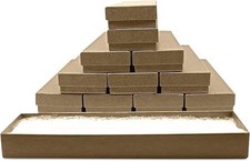 Novel Box 12 Pack Kraft Jewelry Gift Boxes 8x2x0.87in Cotton Filled USA Made