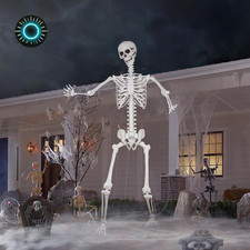 7.9ft Giant Halloween Skeleton Full Body Posable Joints Large Haunted House Deco