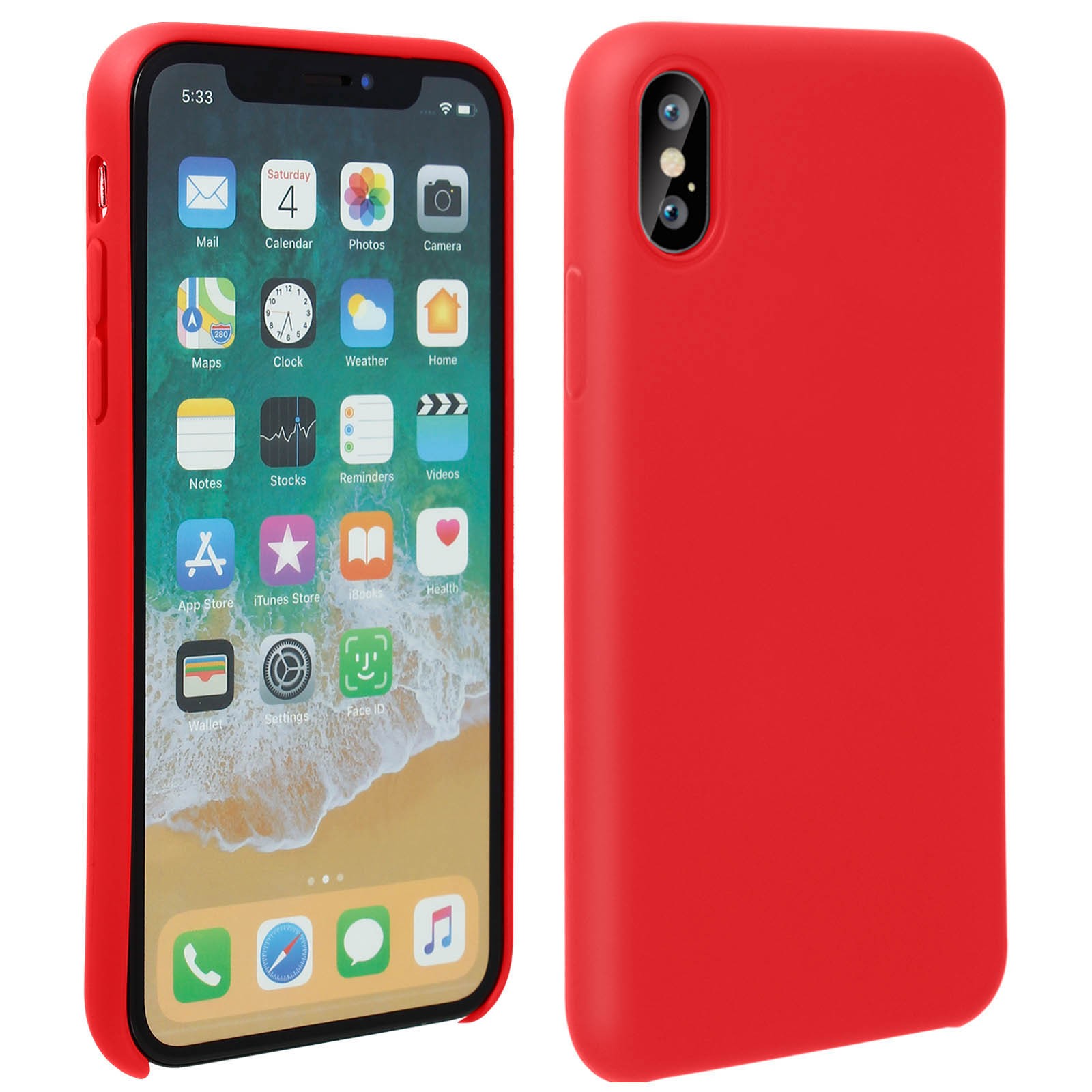 Coque iPhone X XS en silicone semi-rigide Avizar noir