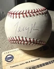 Tommy John signed baseball autographed american league Steiner COA