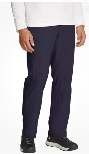 Men's Eddie Bauer Fleece Lined 2-Way Stretch Tech Pant Black 38 X 34