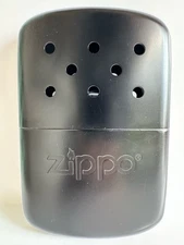 Set of 2 Zippo 12-Hour Black Matte Refillable Hand Warmers w Pouch 1 Never Used
