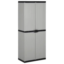 Garden Cabinet Grey and Black PVC and PP (Polypropylene) Medium