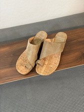 Donald Pliner Gyer Distressed Metallic Leather Wedge Platform Sandals