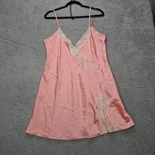 VTG California Dynasty Slip Dress XL Soft Lace Fairy Coquette Mini Peach Ecru