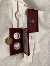 1983/ 1984 Olympic  Silver Dollar Proof Two-Coin Set and commemorative coin