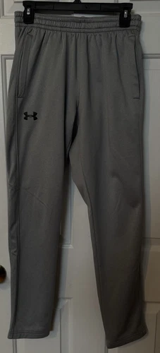 Pantaloni Under Armour da uomo piccoli UA Rival in pile grigi larghi joggers usati in ottime condizioni