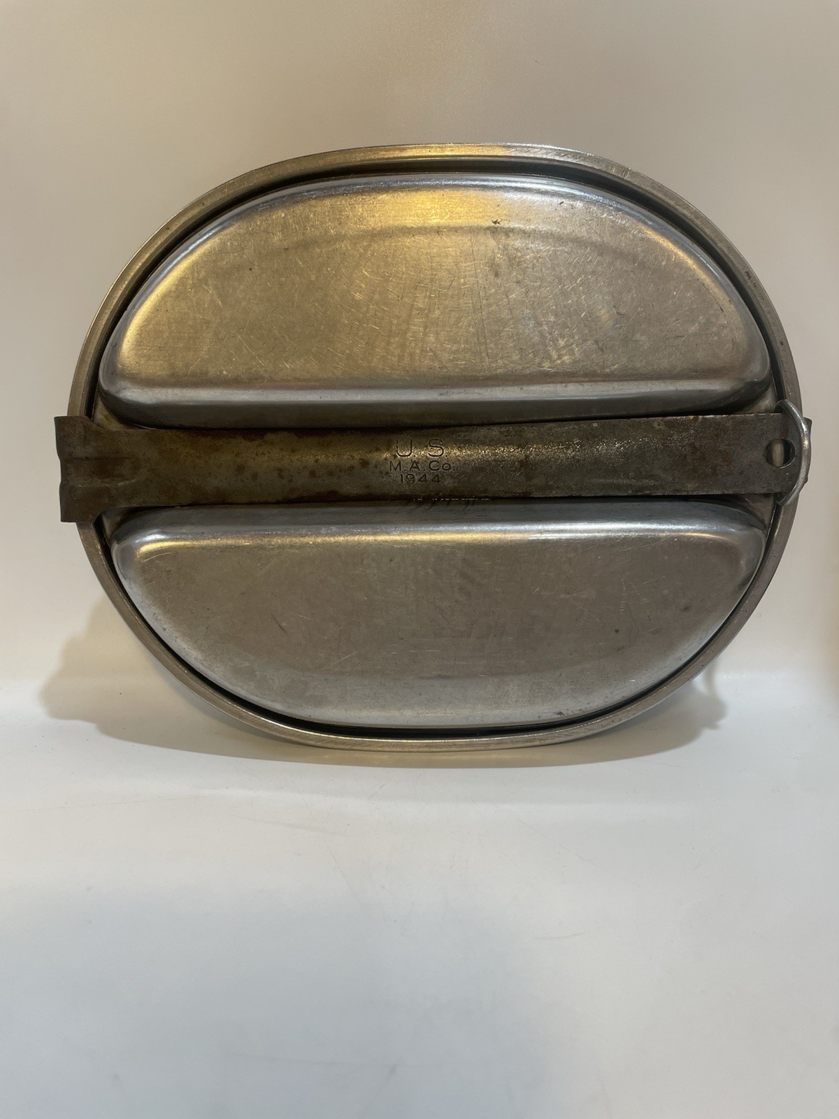 WWII U.S. Army 1944 Military Issued Field Mess Kit by MA CO w 4 Sets Utensils