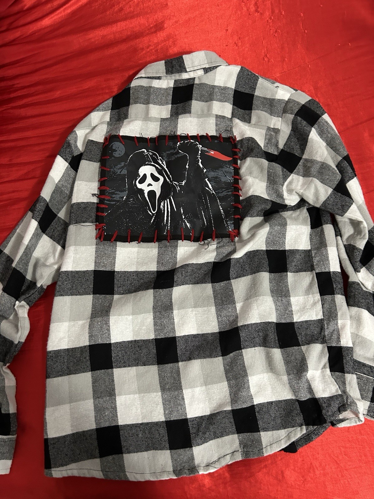 Scream Ghostface Flannel Button Down Men’s Size L… - image 6