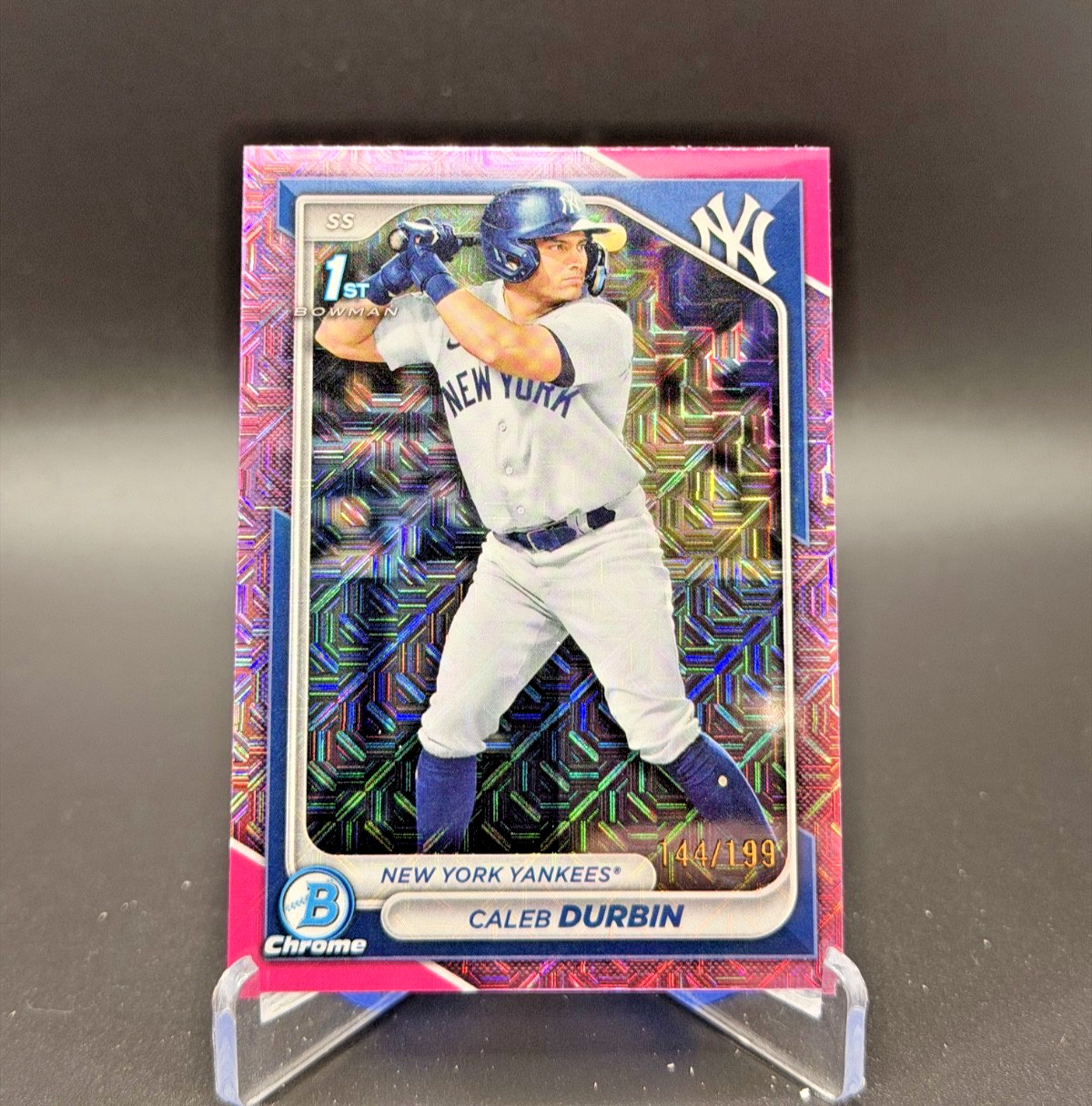 2024 Bowman Chrome #BCP-214 Caleb Durbin Prospects Pink Mojo Refractors #/199 CJ