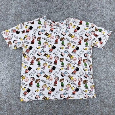 Peanuts Worldwide 2020 T-Shirt Kids M 7-9 White All Over Print Peanuts Character