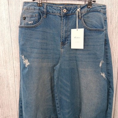 KanCan Jeans 9/28 Estilo High Rise Horseshoe Stretch Barrel Boho 90s Hip Hop