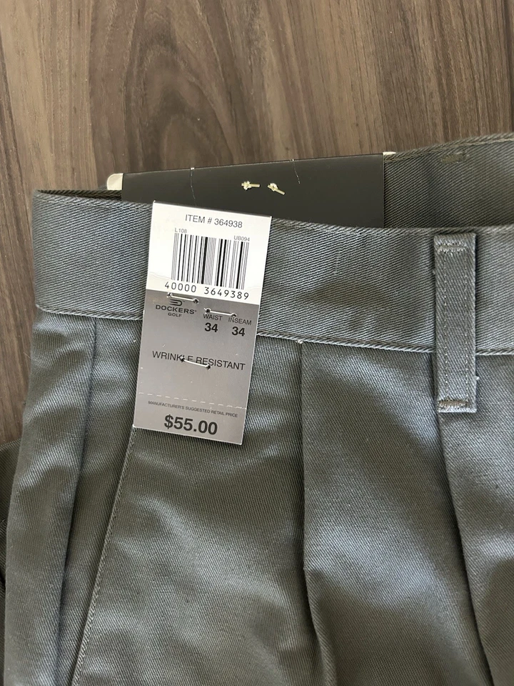 Dockers Golf Pants Size 34 Brand New With Tags Lot Of 2 Tan And Gray  - Image 2 of 4