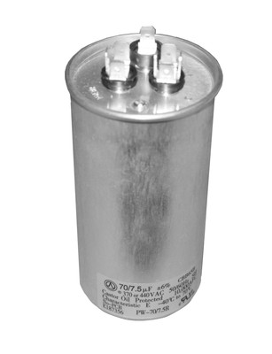 70+7.5 MFD uf 370 or 440 Volt VAC Round Motor Dual Run Capacitor for AC Air C...