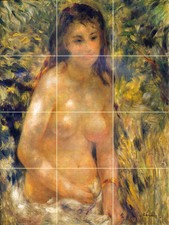 Art Renoir Nude In The Sunlight Mural Ceramic Backsplash Bath Tile 1688