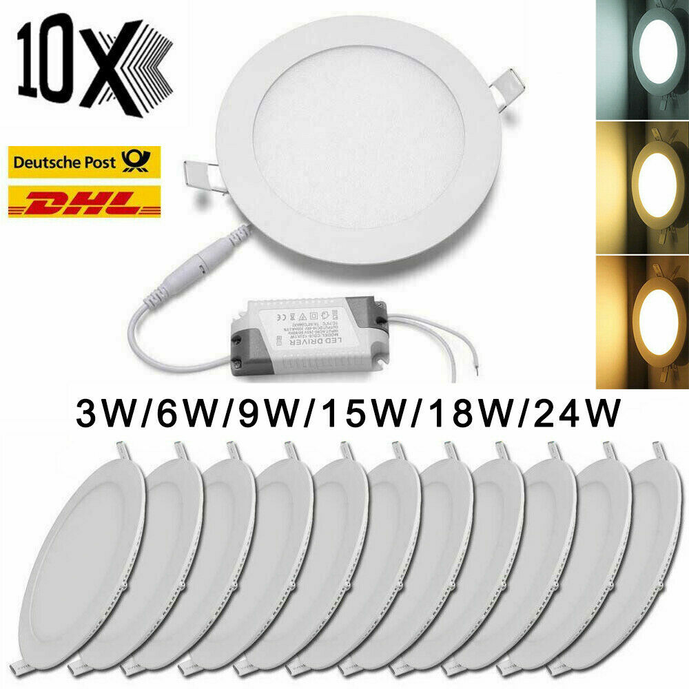 BFYLIN 10er Ultraslim Slim LED Panel Rund Einbaustrahler Einbauleuchte