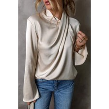 Cutout Ruched Long Sleeve Blouse