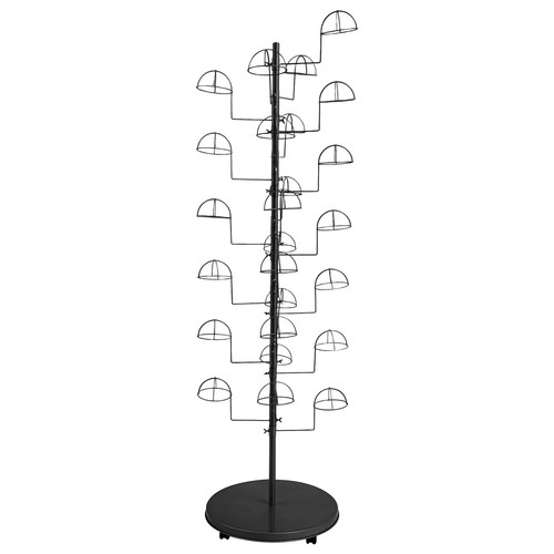 Metal Hat Display Stand Hat Storage Stand Black Freestanding Hat Rack w/25 Hooks - Picture 5 of 19