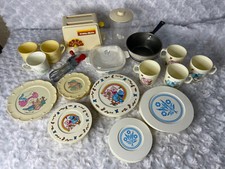 Vtg Lot Of Chilton Toys w/ Kiddy-Matic Toaster Play Tea Set