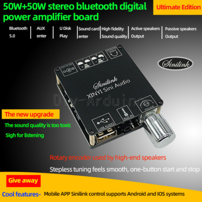1PCS MINI 50Wx2 Bluetooth Wireless Audio Digital Power amplifier Stereo board