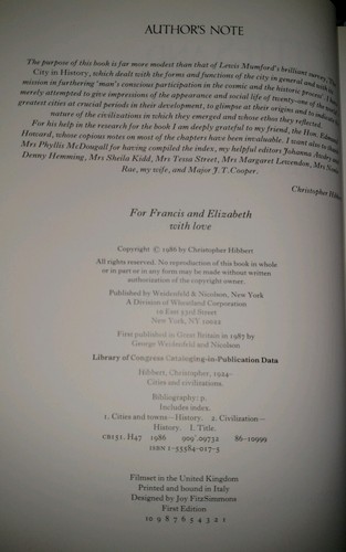 Cities and Civilizations, Hibbert, Christopher Grove HCDJ 1st Ed 1st Pr - Picture 4 of 9