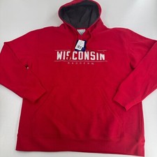 NEW Champion Wisconsin Badgers Hoodie MENS Red Embroidered Pullover SIZE LARGE