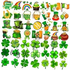49 PCS St. Patrick's Day Tattoos Stickers For Kids Women Men, 3D Green