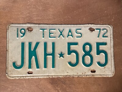 1972 Texas License Plate # JKH-585