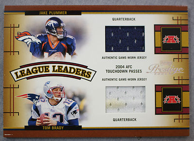 Tom Brady Patriots Plummer McNabb 2005 PLAYOFF PRESTIGE Quad GU GW Jersey #/250