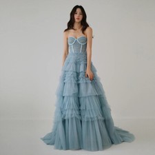Luxury Long Prom Dress Wedding Photoshoot Sweetheart Sleeveless Party Dress