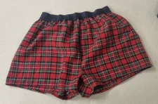 mens cozy soft  red TARTAN  cotton boxer shorts briefs handmade in france