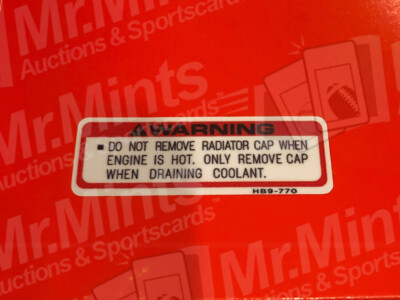 1988 1989 Honda Fourtrax TRX250R RADIATOR WARNING Decal - Do Not Remove ...