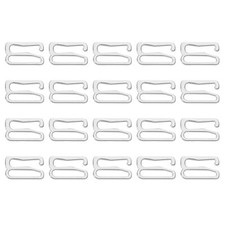 20 Pcs 12mm 9 Shape Bra Strap Hooks, Adjustment Slide Bra Strap Clips, Silver