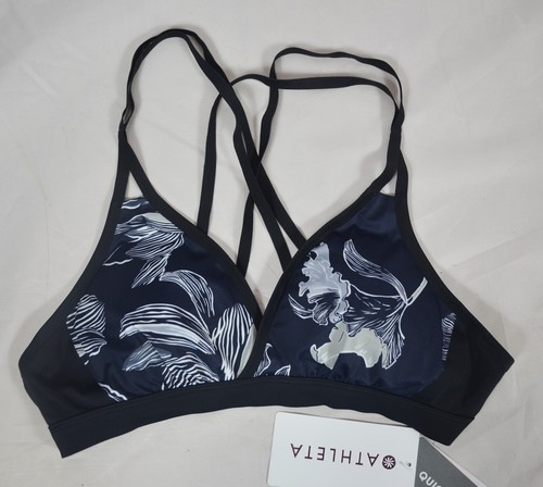 NWT $54 Athleta Size XS Navy Black Fiore Strappy Back Bikini Swim Top #291820 - Picture 4 of 10